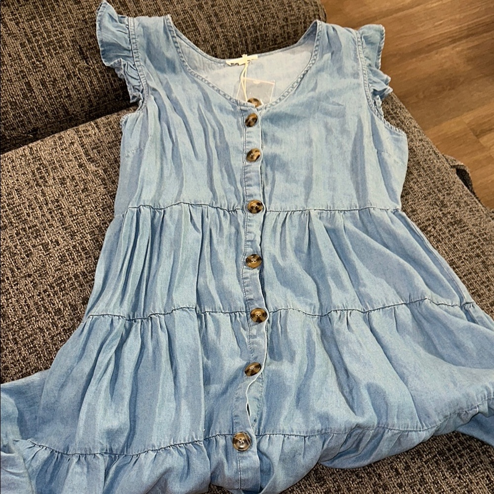 Blu Pepper Denim V-Neck Top